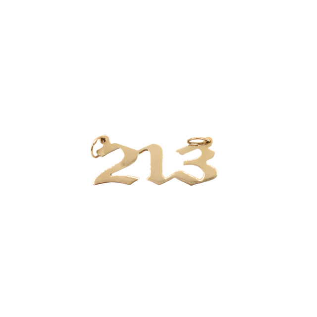 Style '213' numbers Single Name Plate Charm-Polished 10K Yellow Gold | STF DIAMONDS JEWELRY