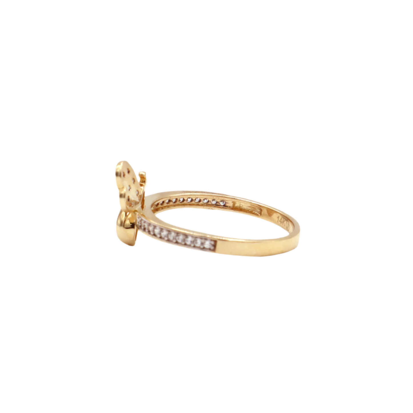 BEE CZ wings Women's Statement Ring-10K Yellow Gold-CZ Cubic Zirconia | STF DIAMONDS JEWELRY