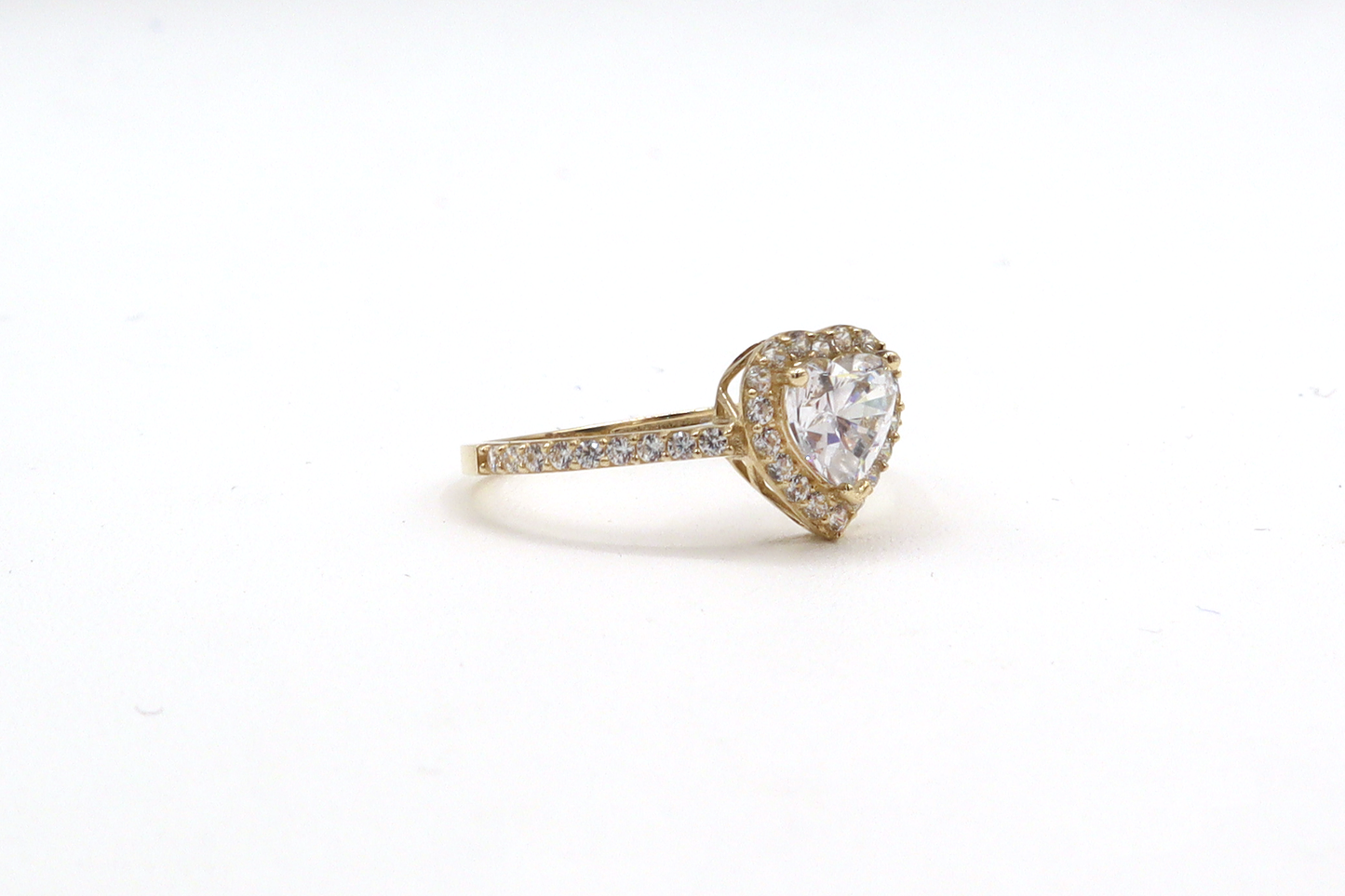 Heart Shape CZ Women's Engagement Ring – 10K Real Yellow Gold with CZ Cubic Zirconia STF DIAMONDS