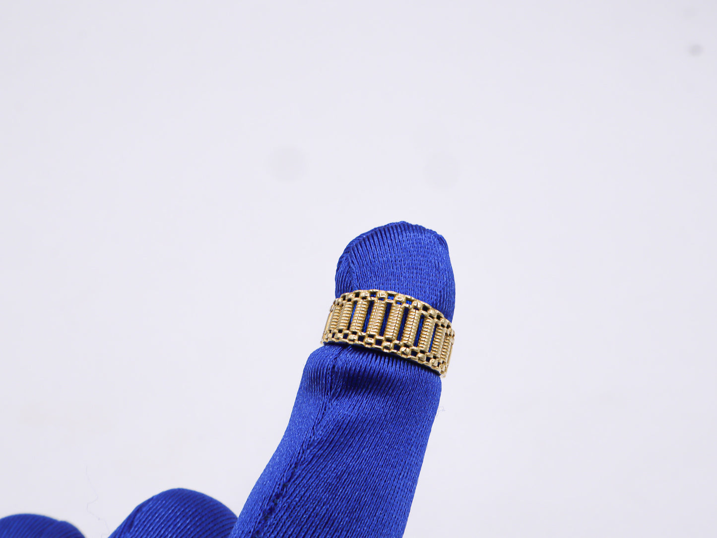 Luxury Woven Chain Band Womenโs Ring โ 14K Yellow Gold STF DIAMONDS JEWELRY