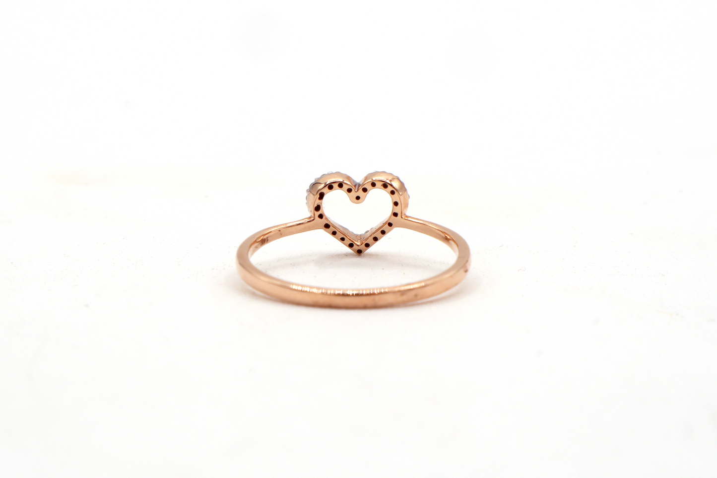 Natural Diamond Mini Heart Ring – 10K Real Yellow Gold STF DIAMONDS