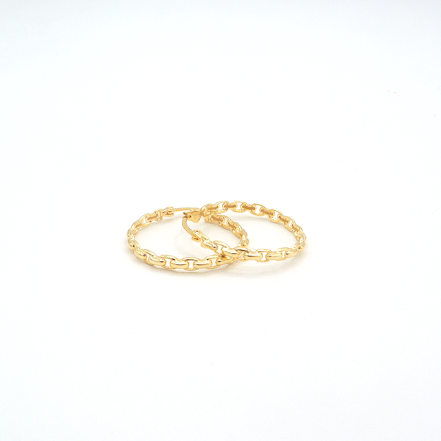 Rolo Yoyo Hoop Earrings Pure 10K Yellow Gold - STF DIAMONDS