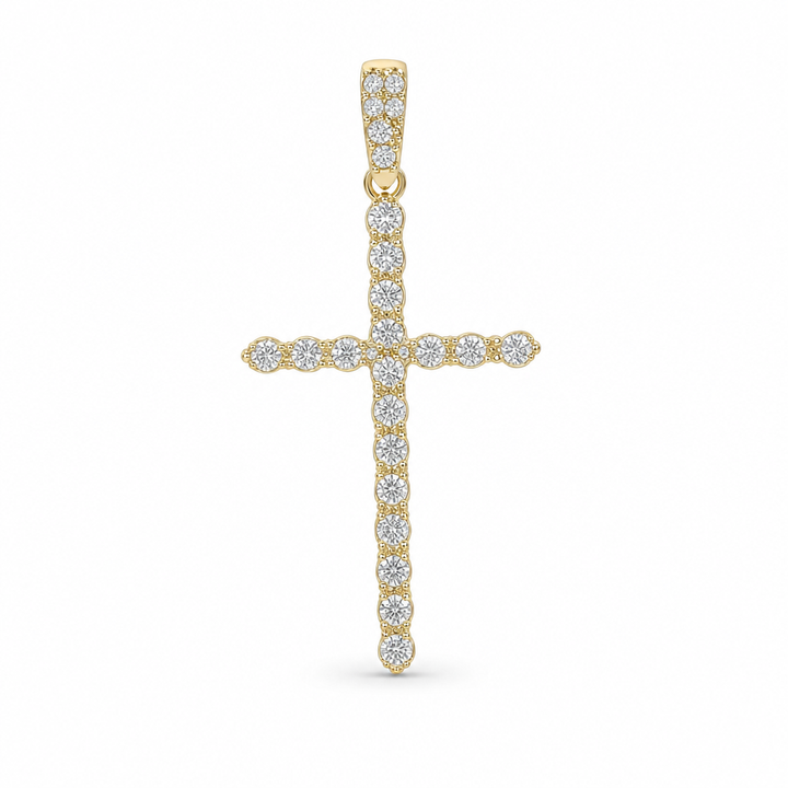 Diamond Cross Pendant in 10K Yellow Gold