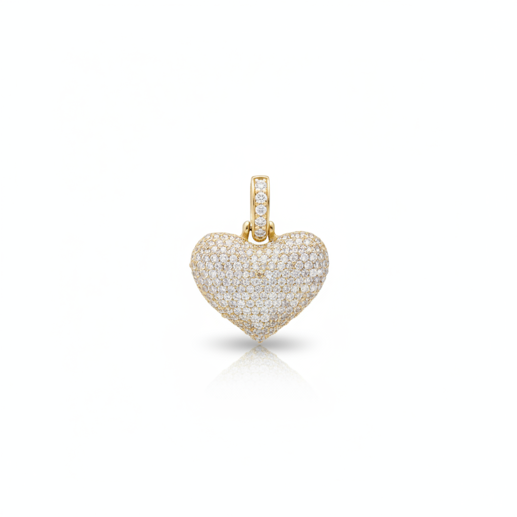 Diamond Heart Pendant in 10K Yellow Gold