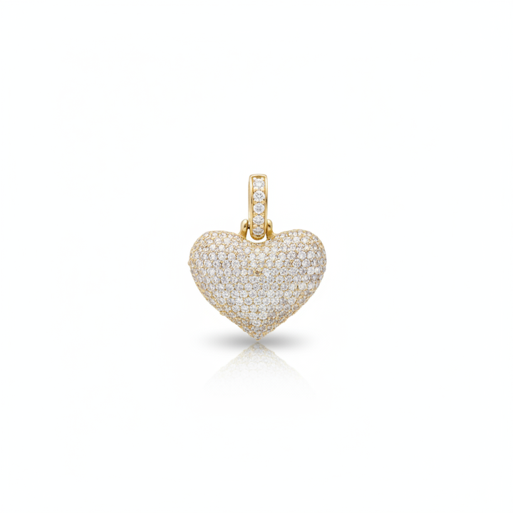 Diamond Heart Pendant in 10K Yellow Gold