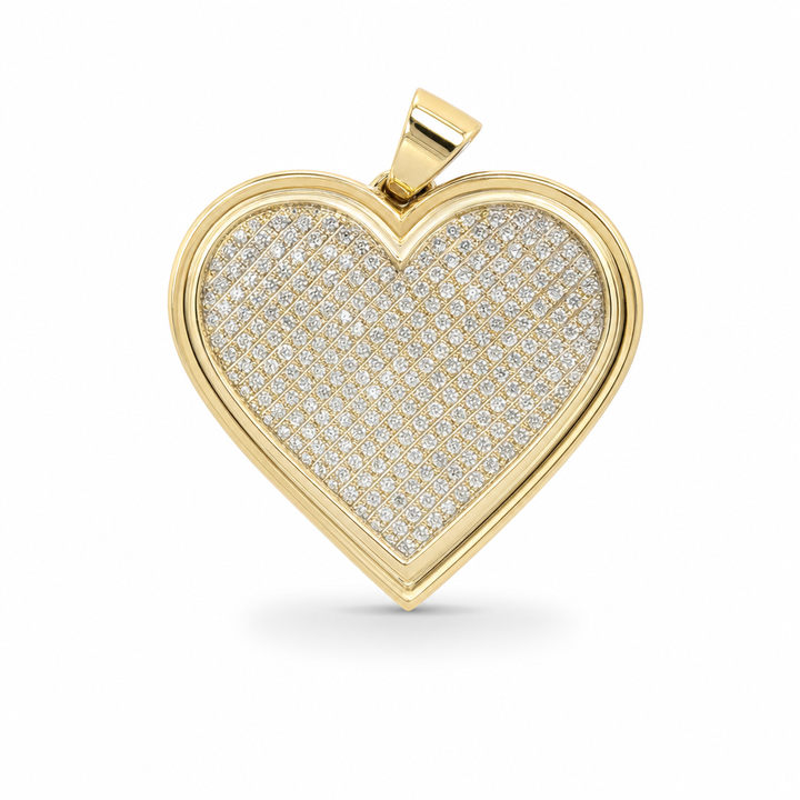 Lab Diamond Heart Pendant in 10K Yellow Gold
