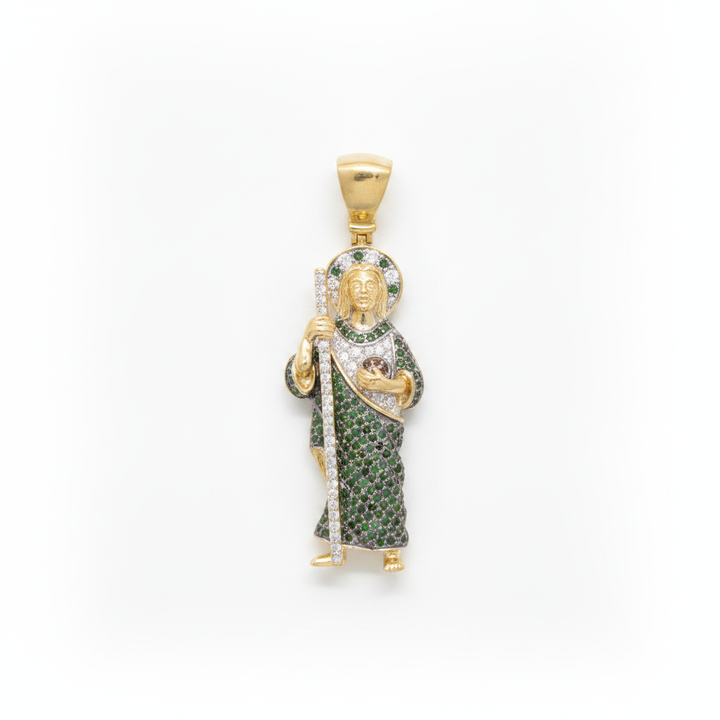 Diamond San Judas Pendant in 10K Yellow Gold
