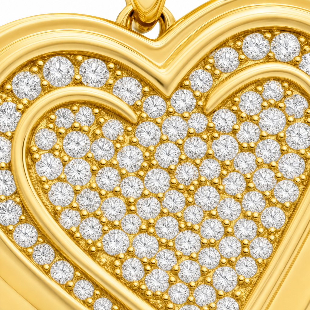 Lab Diamond Heart Pendant in 10K Yellow Gold