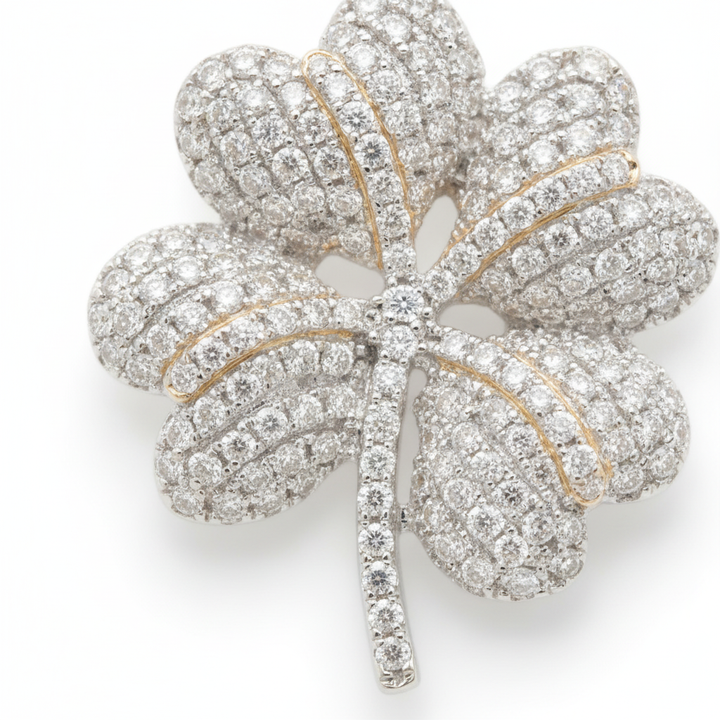 Diamond Flower Pendant in 14K White Gold
