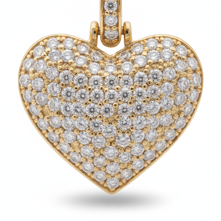 Diamond Heart Pendant in 10K Yellow Gold