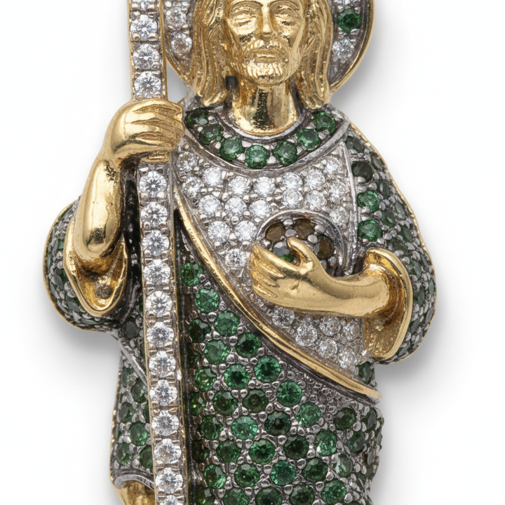 Diamond San Judas Pendant in 10K Yellow Gold