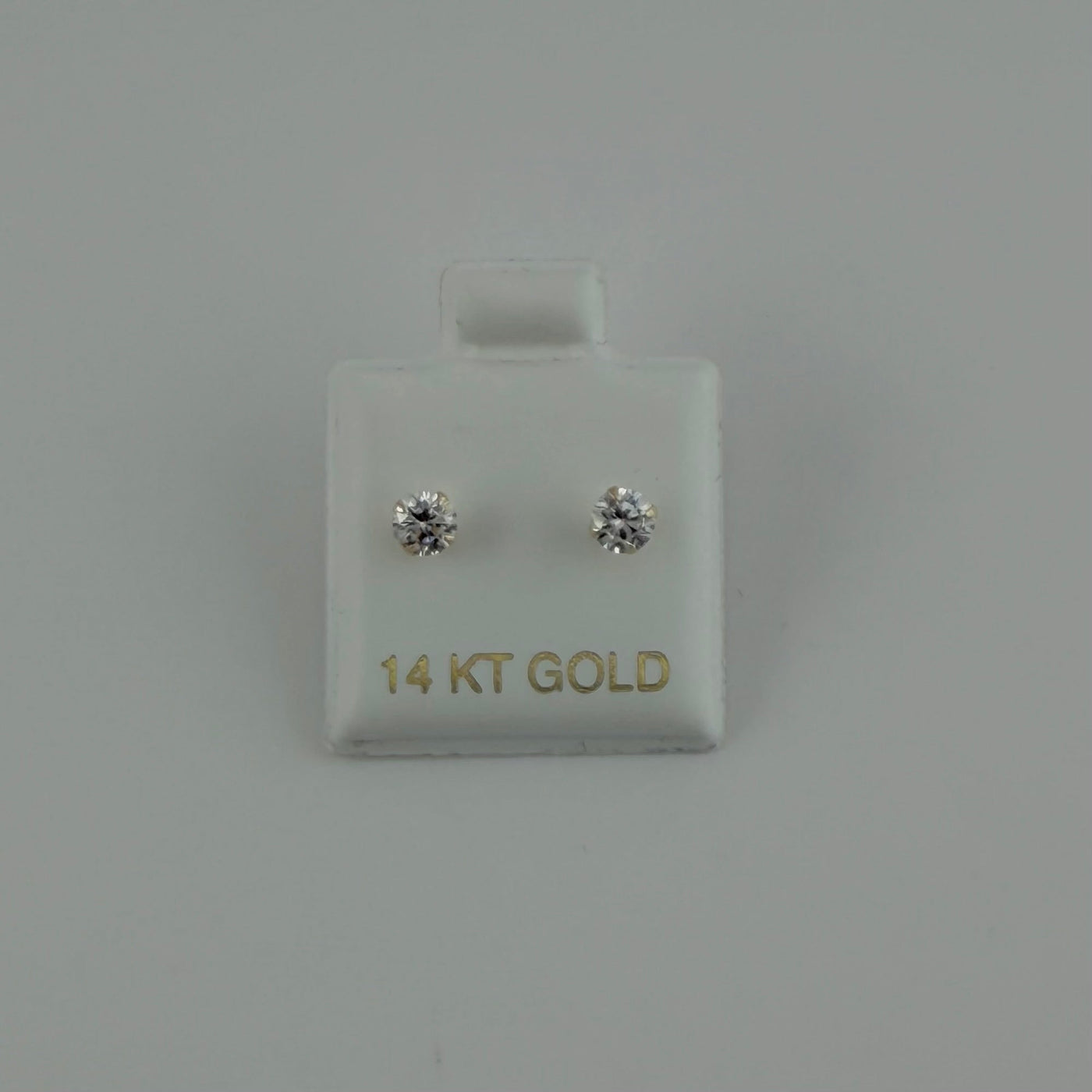 14K Yellow Gold Round Cut Studs (4mm)