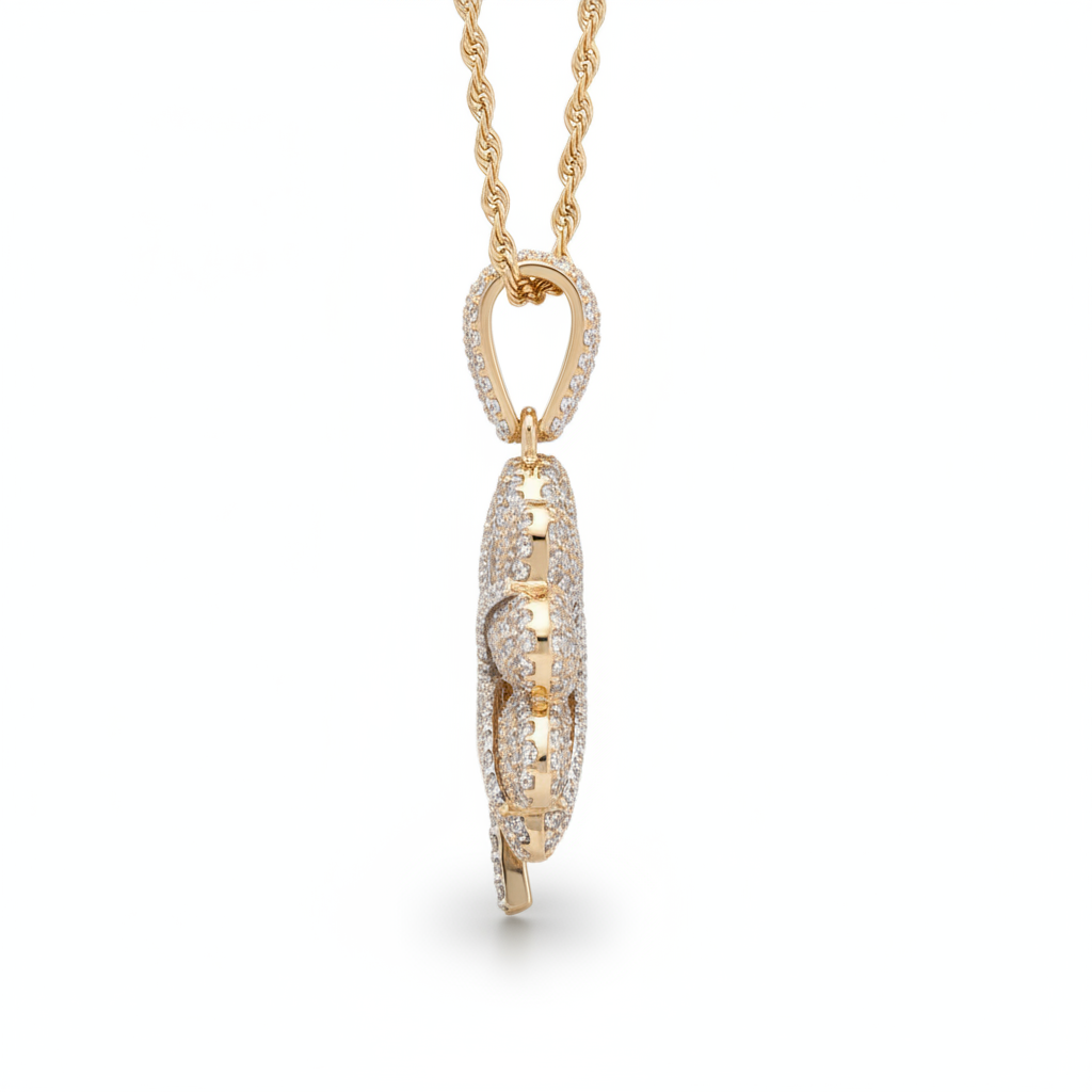 Diamond Flower Pendant in 14K White Gold