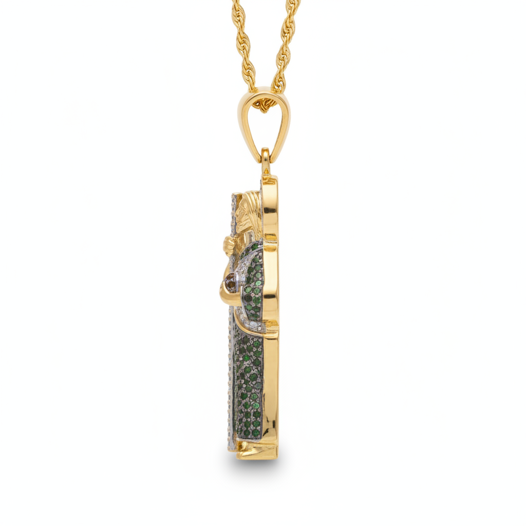 Diamond San Judas Pendant in 10K Yellow Gold