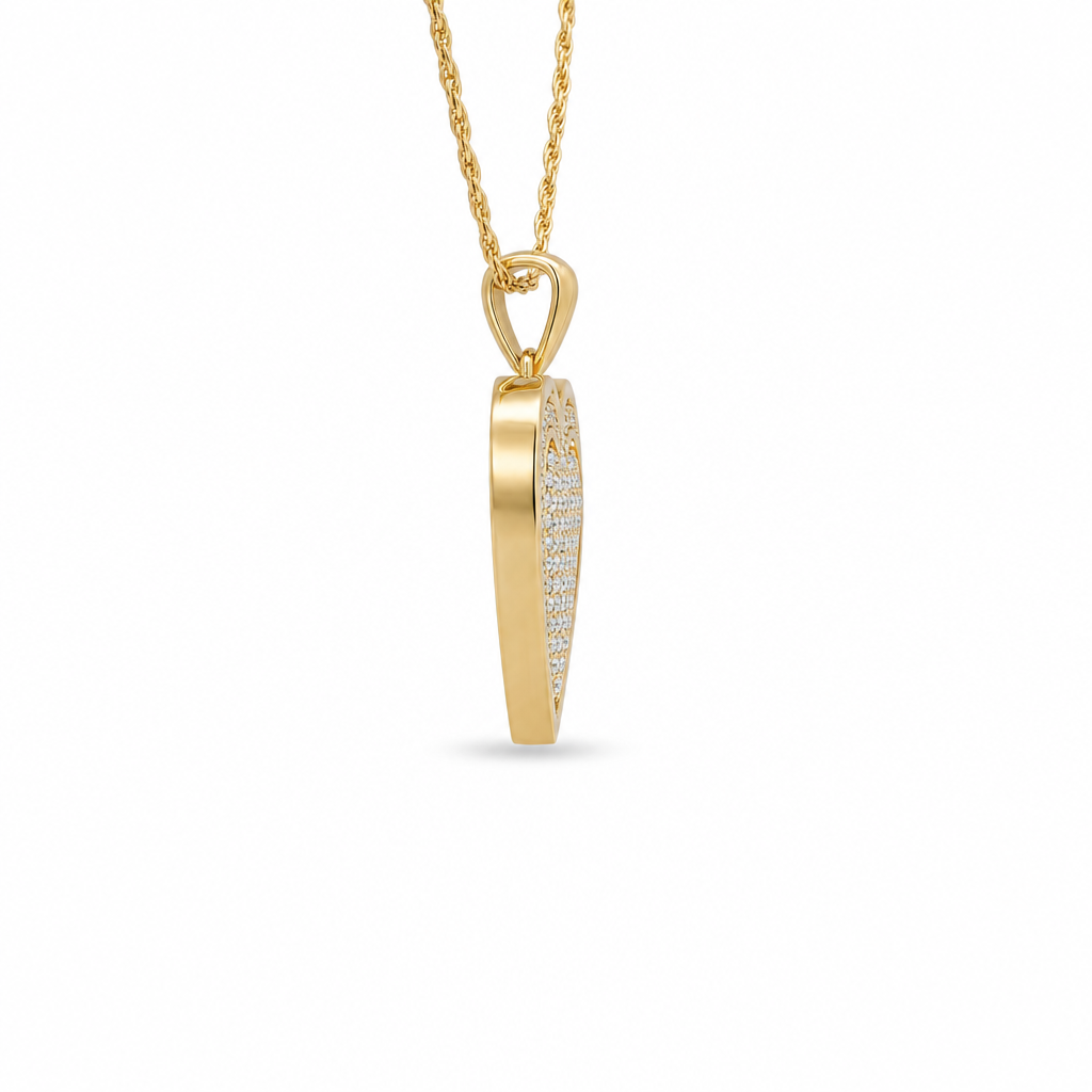 Lab Diamond Heart Pendant in 10K Yellow Gold
