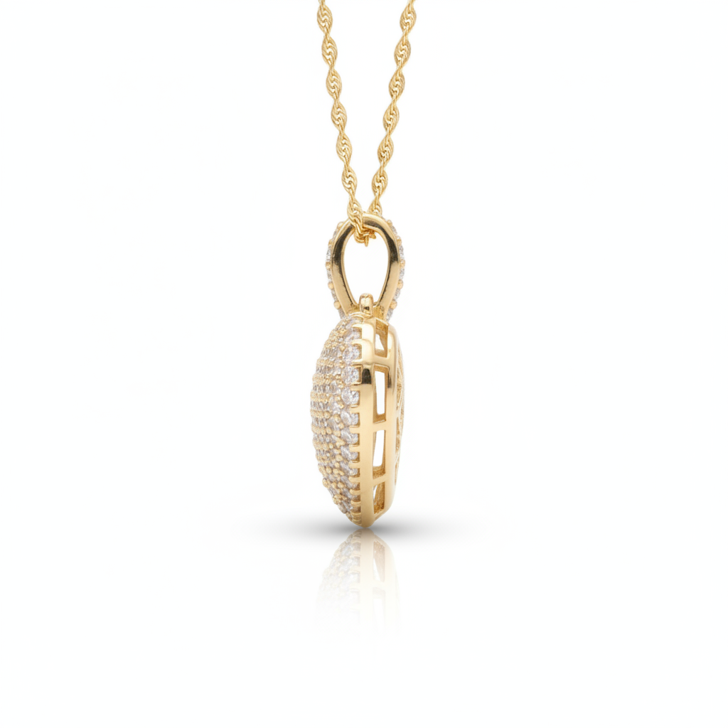 Diamond Heart Pendant in 10K Yellow Gold