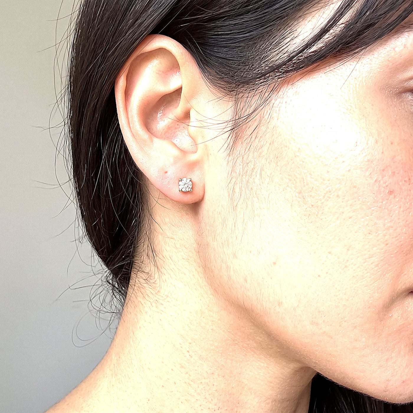 14K Yellow Gold North Star — Diamond Stud Earrings 3.5mm Screwback
