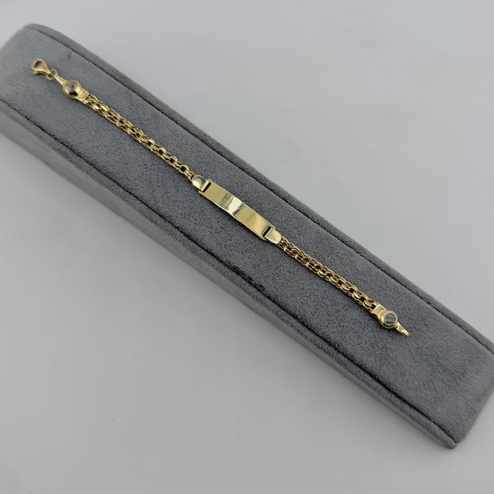 10K Yellow Gold 3.4mm Chino Link Baby ID Bracelet