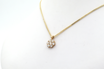 10K Gold CZ White Beautiful Flower 7 stones