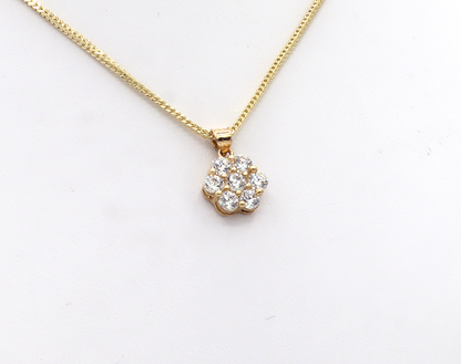 10K Gold CZ White Beautiful Flower 7 stones