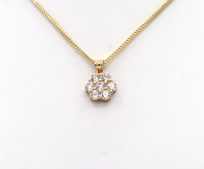 10K Gold CZ White Beautiful Flower 7 stones