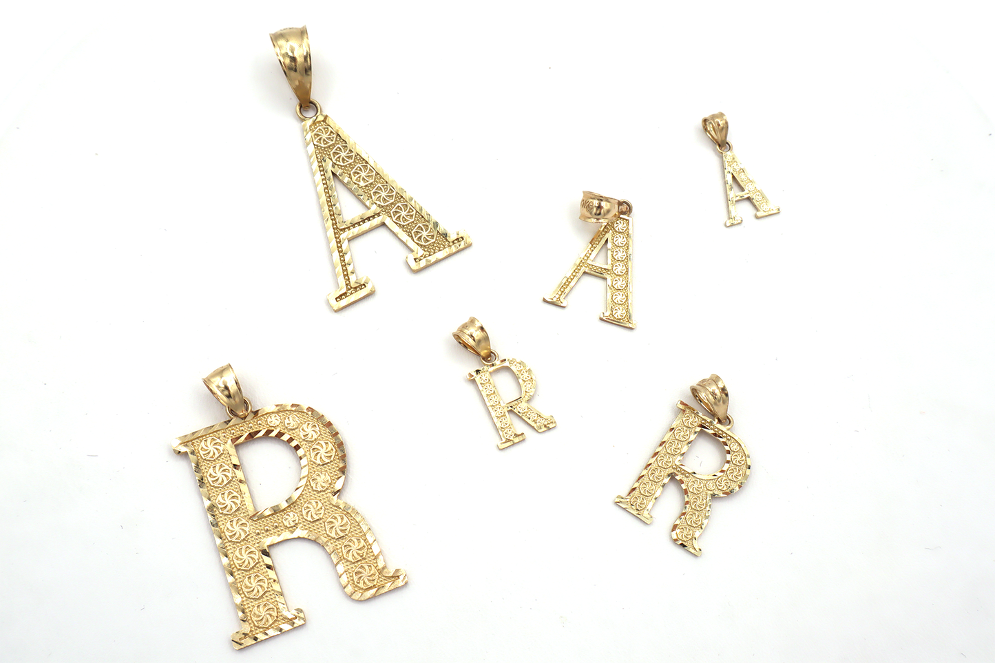 10K Gold elegant Initial Letter charms