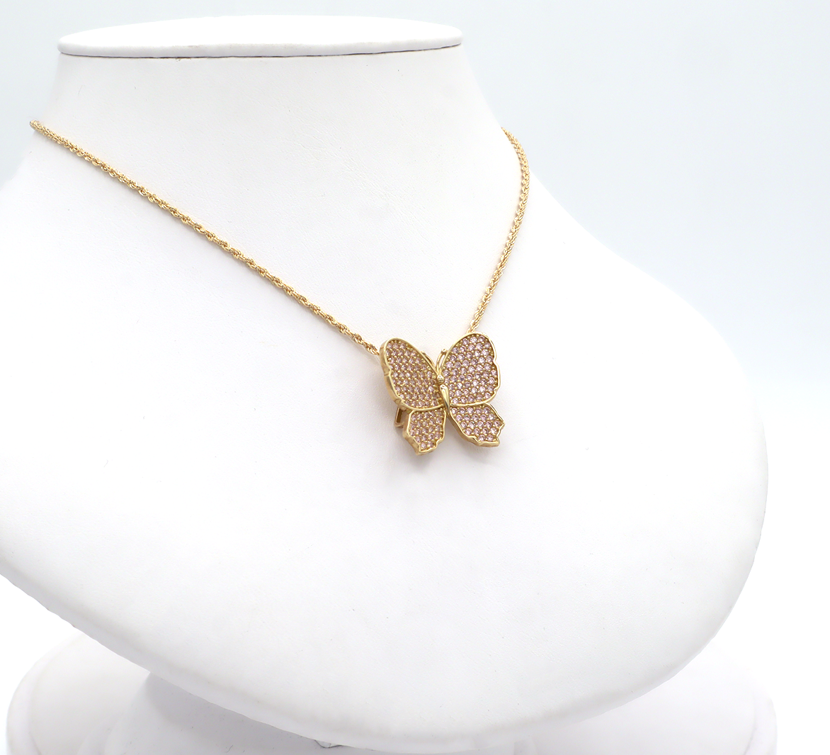 10K Real Gold Pink Butterfly Charm STF DIAMONDS