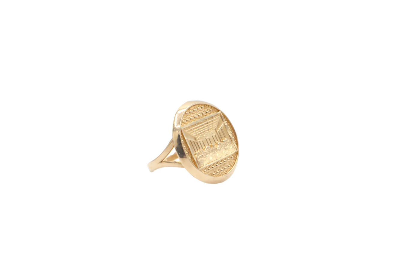 10K Solid Yellow Gold Jesus Last Supper Ring