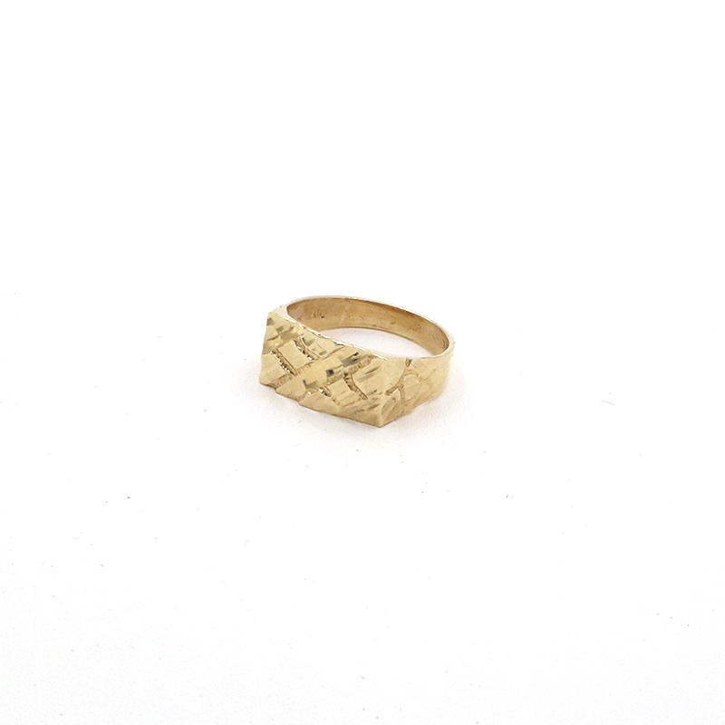 10K Pure Yellow Gold Gold Nugget Ring - Bold & Timeless Style - STF DIAMONDS