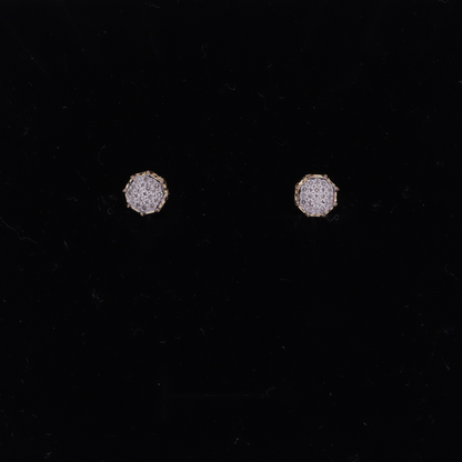 10K Yellow Gold Pavé Diamond Octagon shaped Stud earrings - STF DIAMONDS