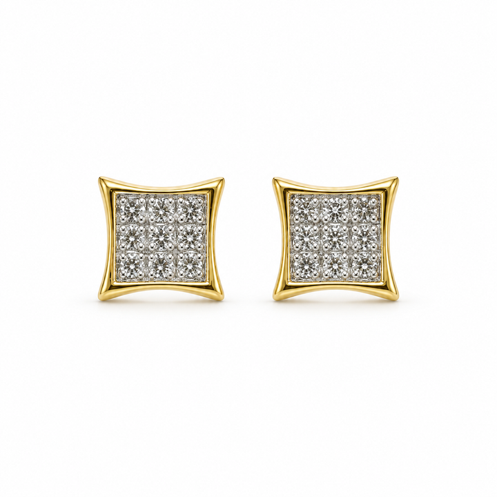 10K Gold 6mm Diamond Kite Earrings — 10K real gold jewelry from STF Diamonds, Los Angeles