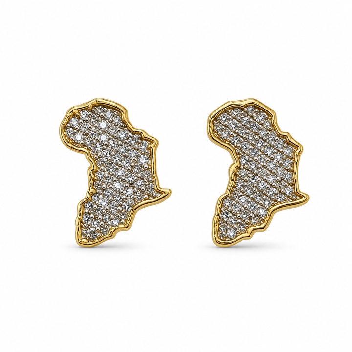 10K Gold Diamond Africa Earrings 10mm (Screwback) — 10K real gold jewelry from STF Diamonds, Los Angeles