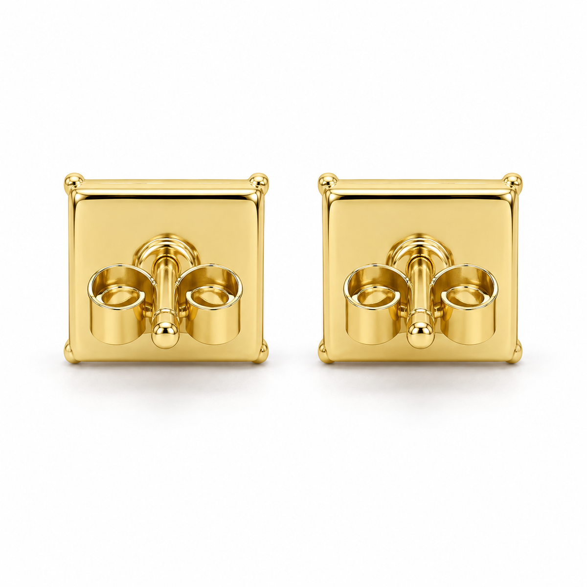10K Gold Diamond Core Earrings - back view