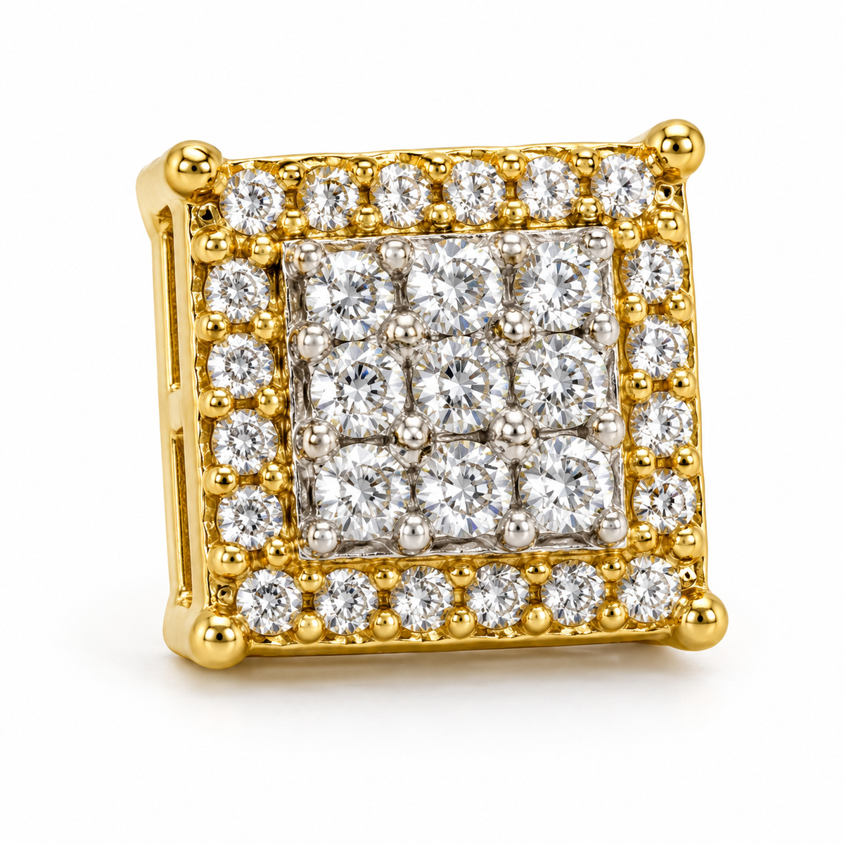 10K Gold Diamond Core Earrings - macro detail