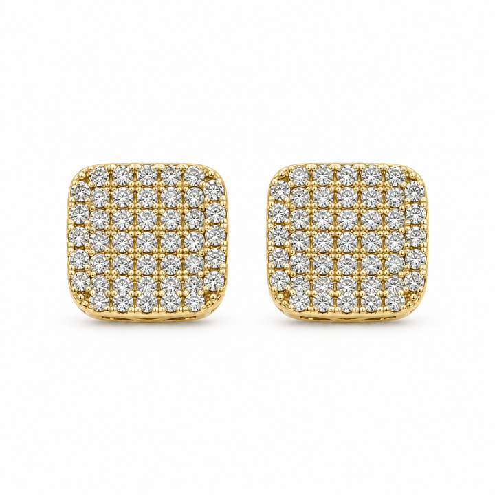 10K Gold Diamond CornerStone Earrings — 10K real gold jewelry from STF Diamonds, Los Angeles