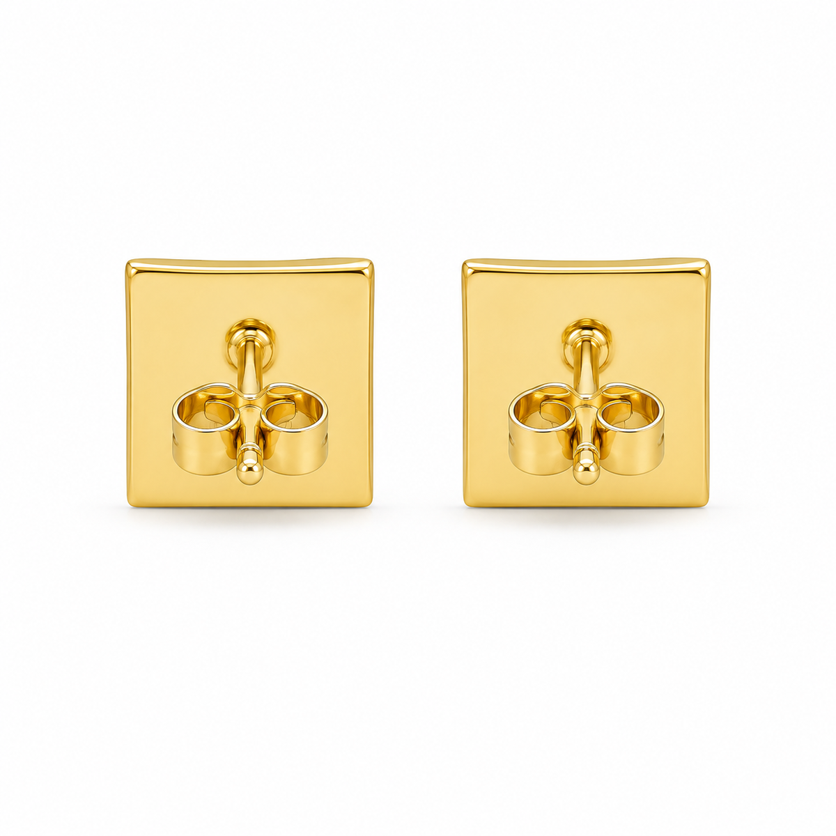 10K Gold Diamond Double Lined Earrings (m) - back view