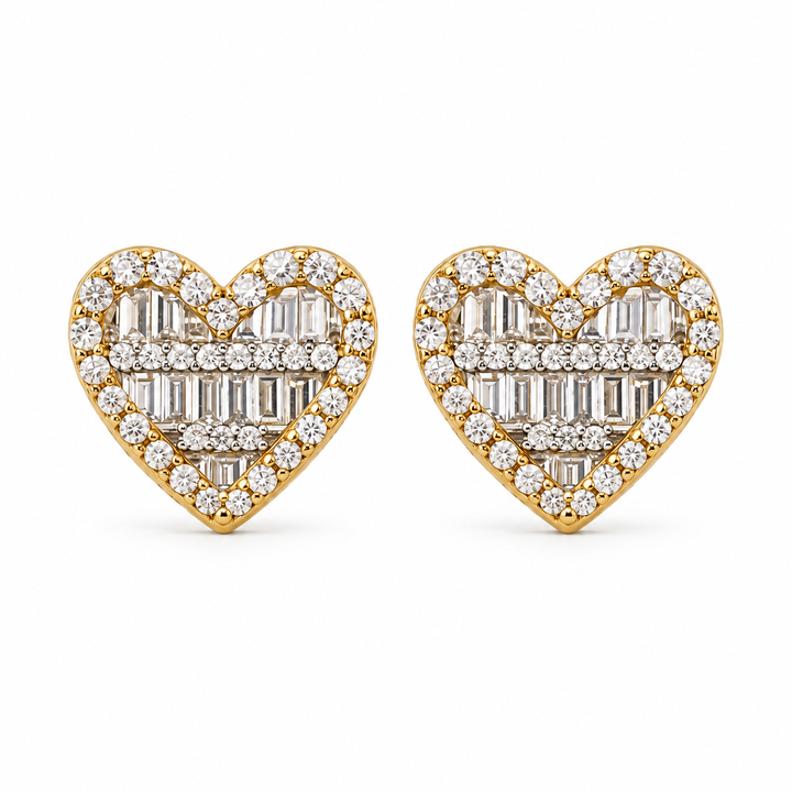 10K Gold Diamond ForeverFlame Earrings (Wider Version) — 10K real gold jewelry from STF Diamonds, Los Angeles