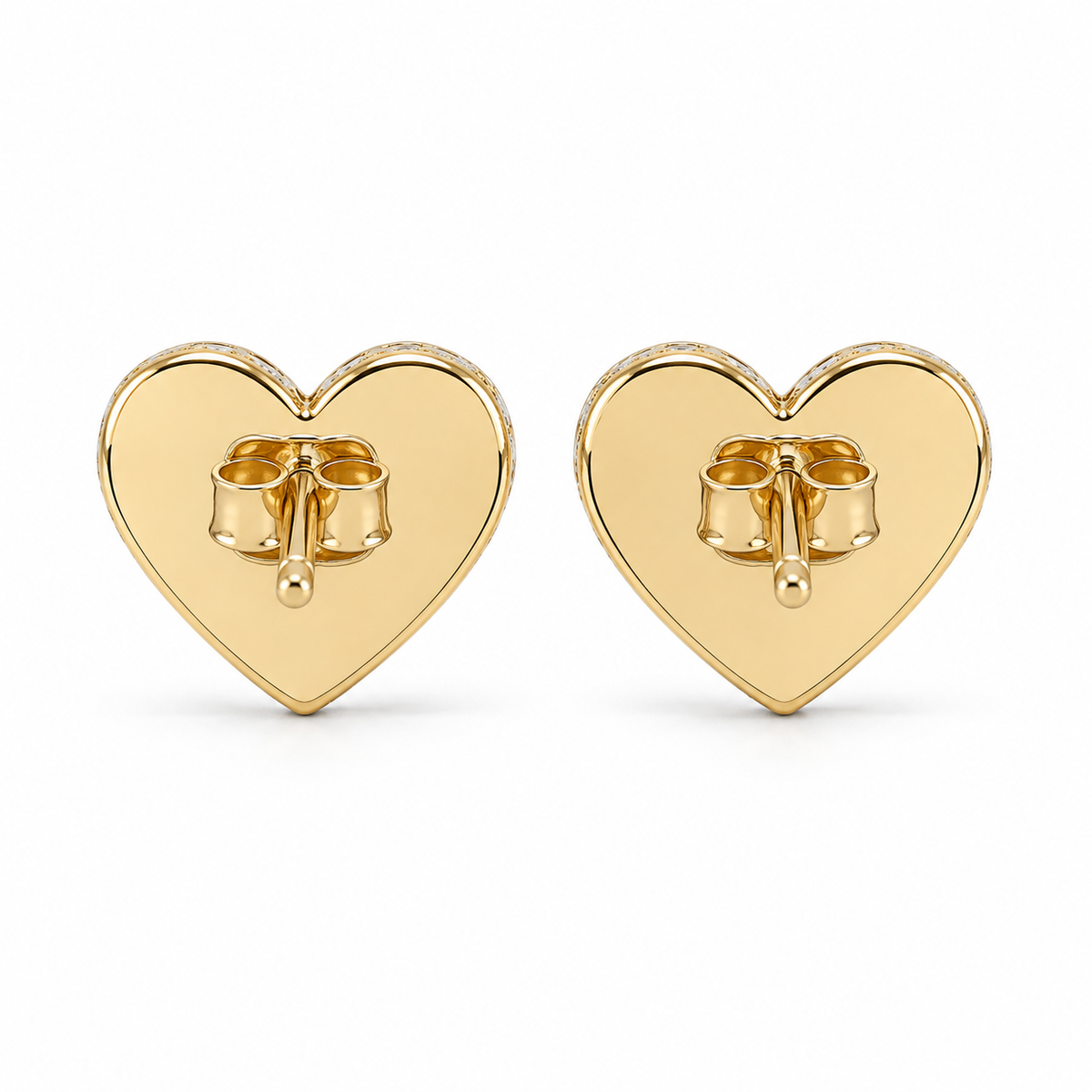 10K Gold Diamond ForeverFlame Earrings (Wider Version) - back view