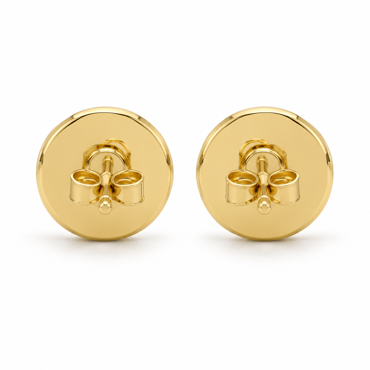 10K Gold Diamond Fusion Round Earrings - back view