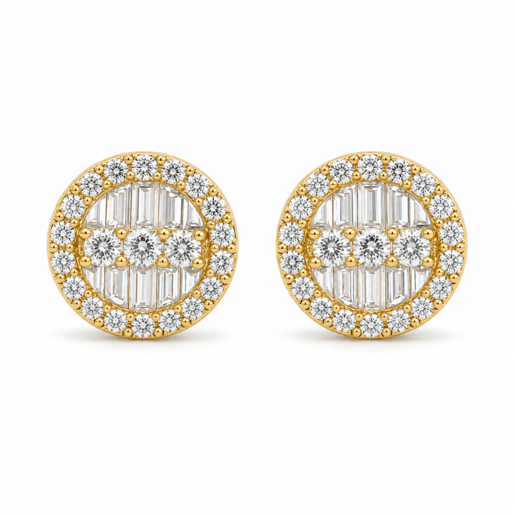 10K Gold Diamond GlowCircle Earrings (S) — 10K real gold jewelry from STF Diamonds, Los Angeles
