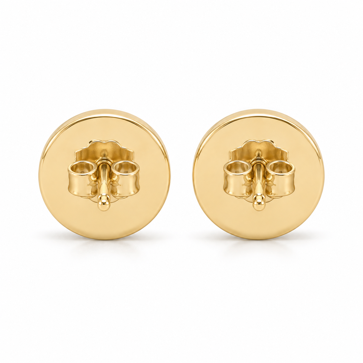 10K Gold Diamond GlowCircle Earrings (S) - back view