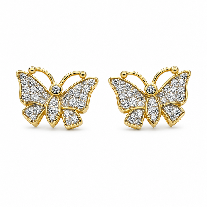 10K Gold Diamond Mariposa Earrings — 10K real gold jewelry from STF Diamonds, Los Angeles