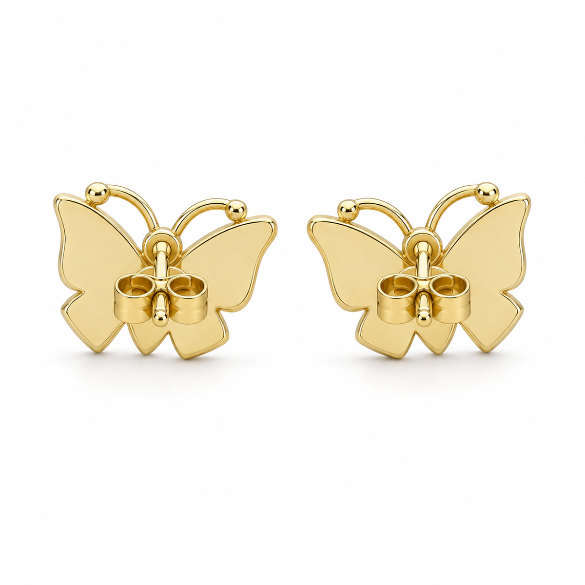 10K Gold Diamond Mariposa Earrings - back view