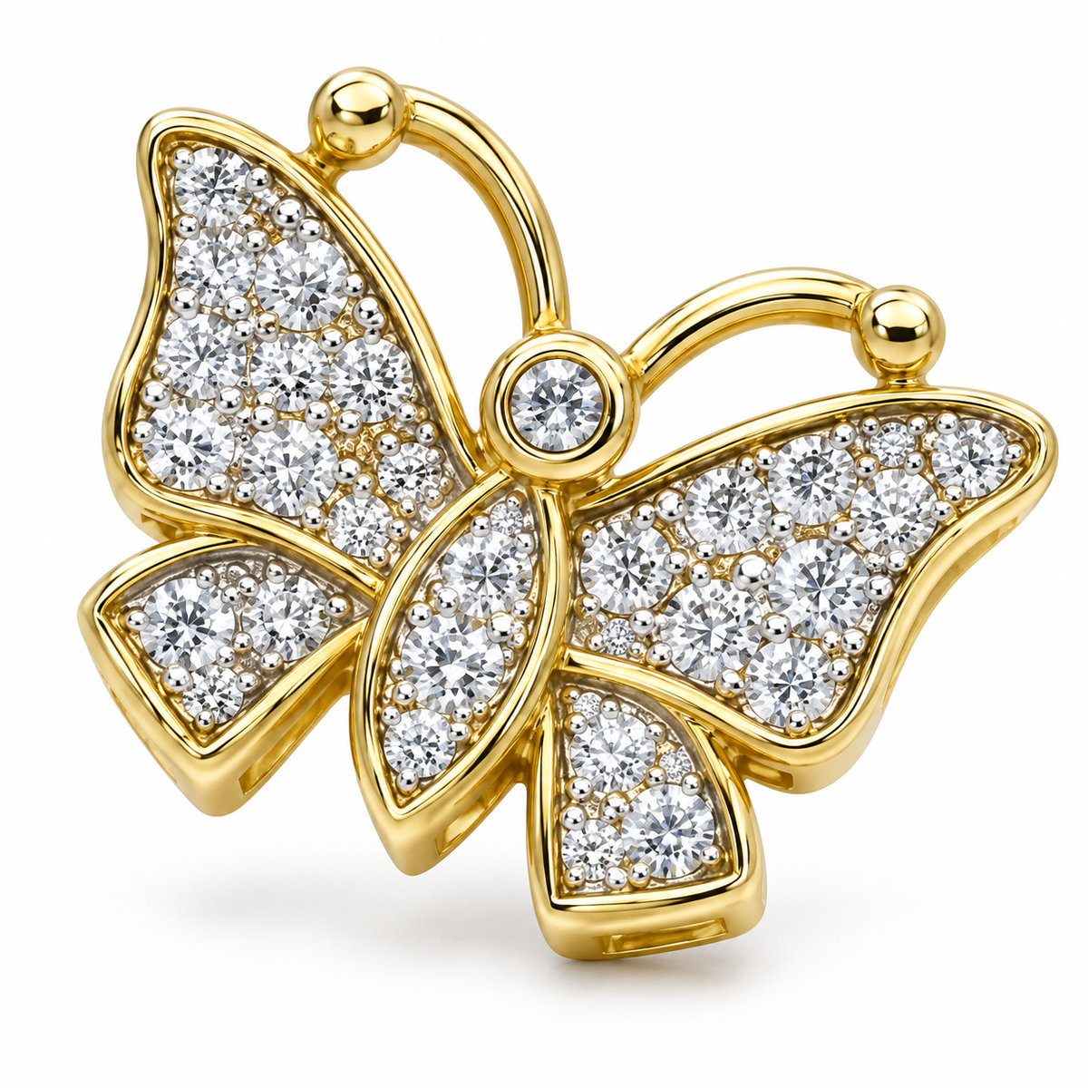 10K Gold Diamond Mariposa Earrings - macro detail