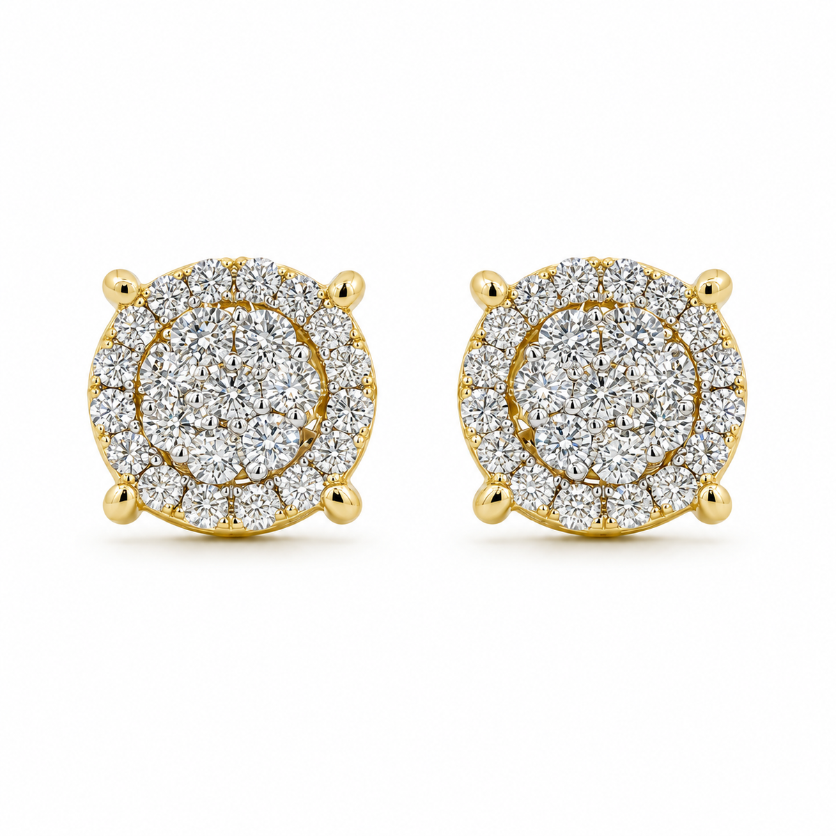 10K Gold Diamond Point Orbit Earrings (L) - front view