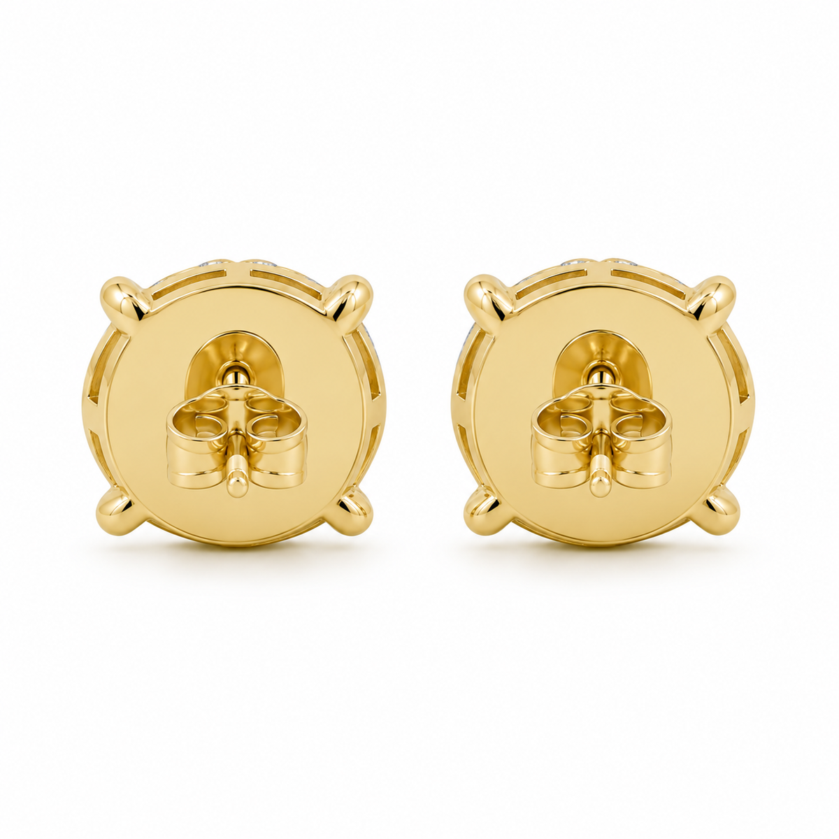10K Gold Diamond Point Orbit Earrings (M) - back view