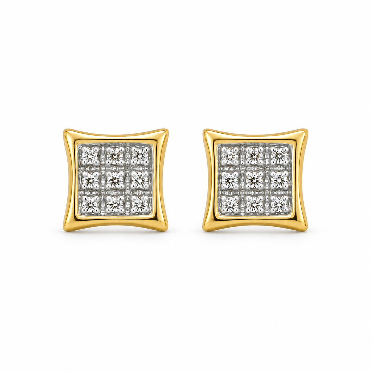10K Gold Mini Diamond Kite Earrings 5mm - front view
