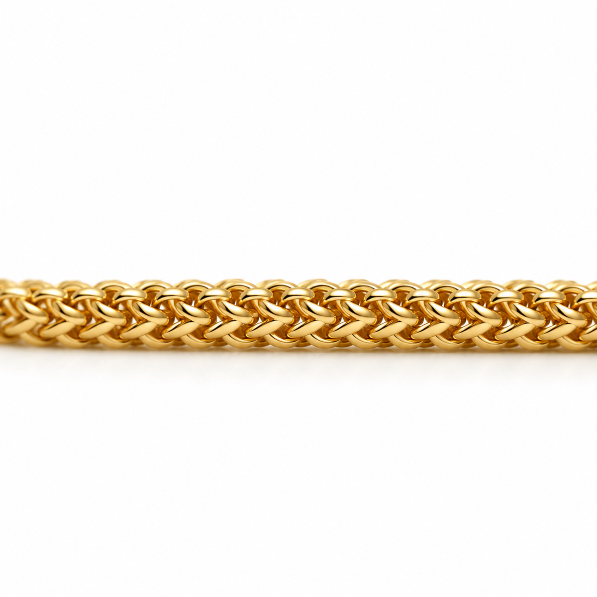 10K Solid Yellow Gold 2.2mm Hollow Franco Chain 16-26" - side view
