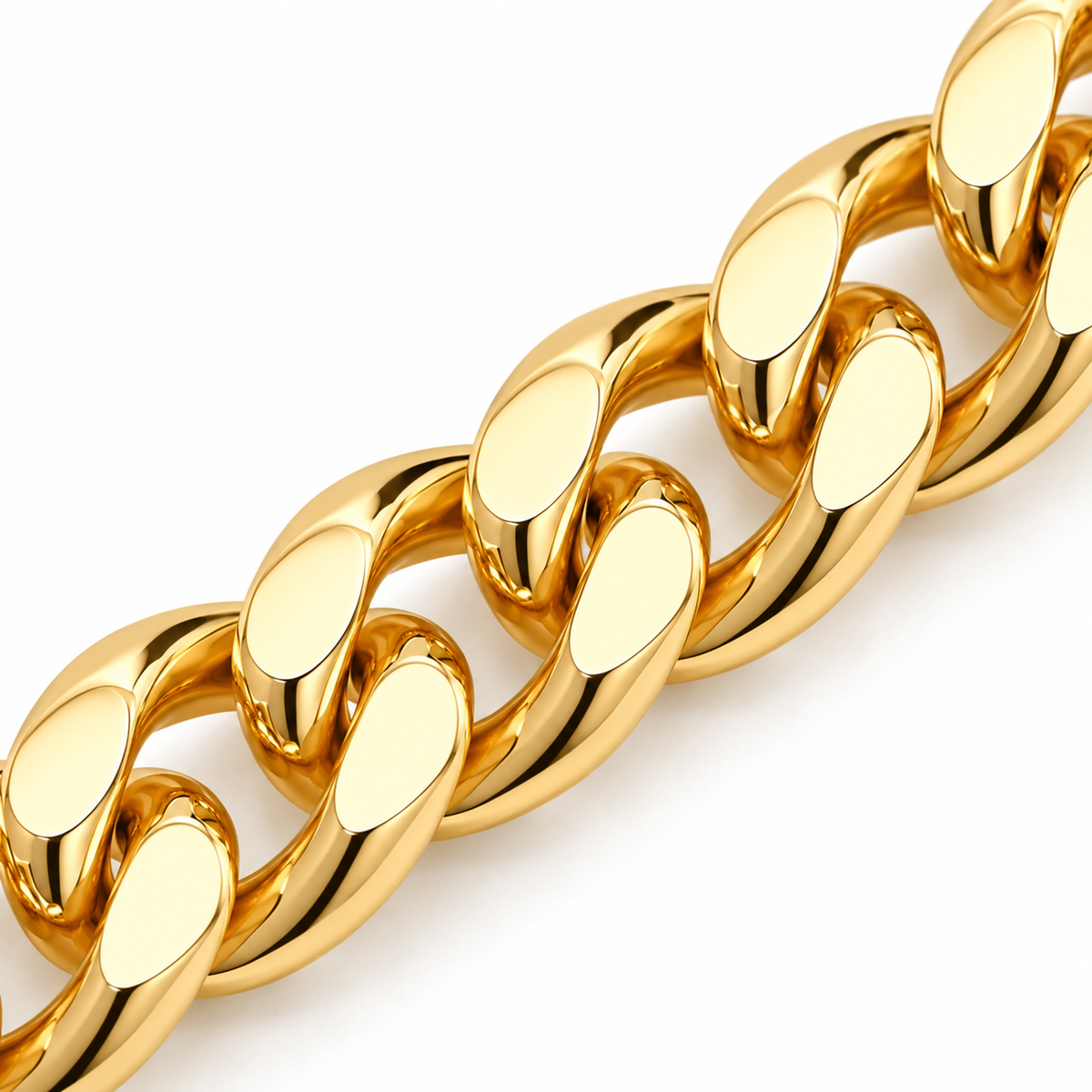 10K Solid Yellow Gold 2.5mm Diamond-Cut Cuban Chain - macro detail