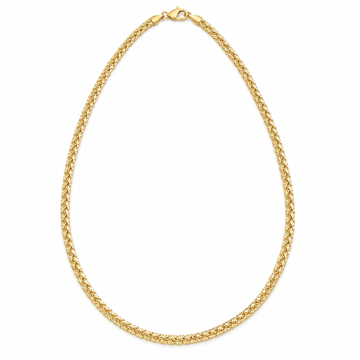10K Solid Yellow Gold 2.5mm Palm Chain 16-24" - front view
